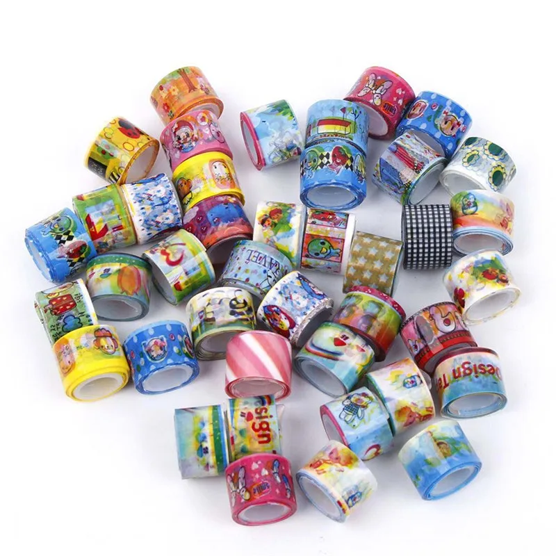 

Hoat Sale 10 PCS Mini Colorful Masking Washi Tape DIY Decor Adhesive Sticker Cartoon Diary Home Party Christmas Decoration