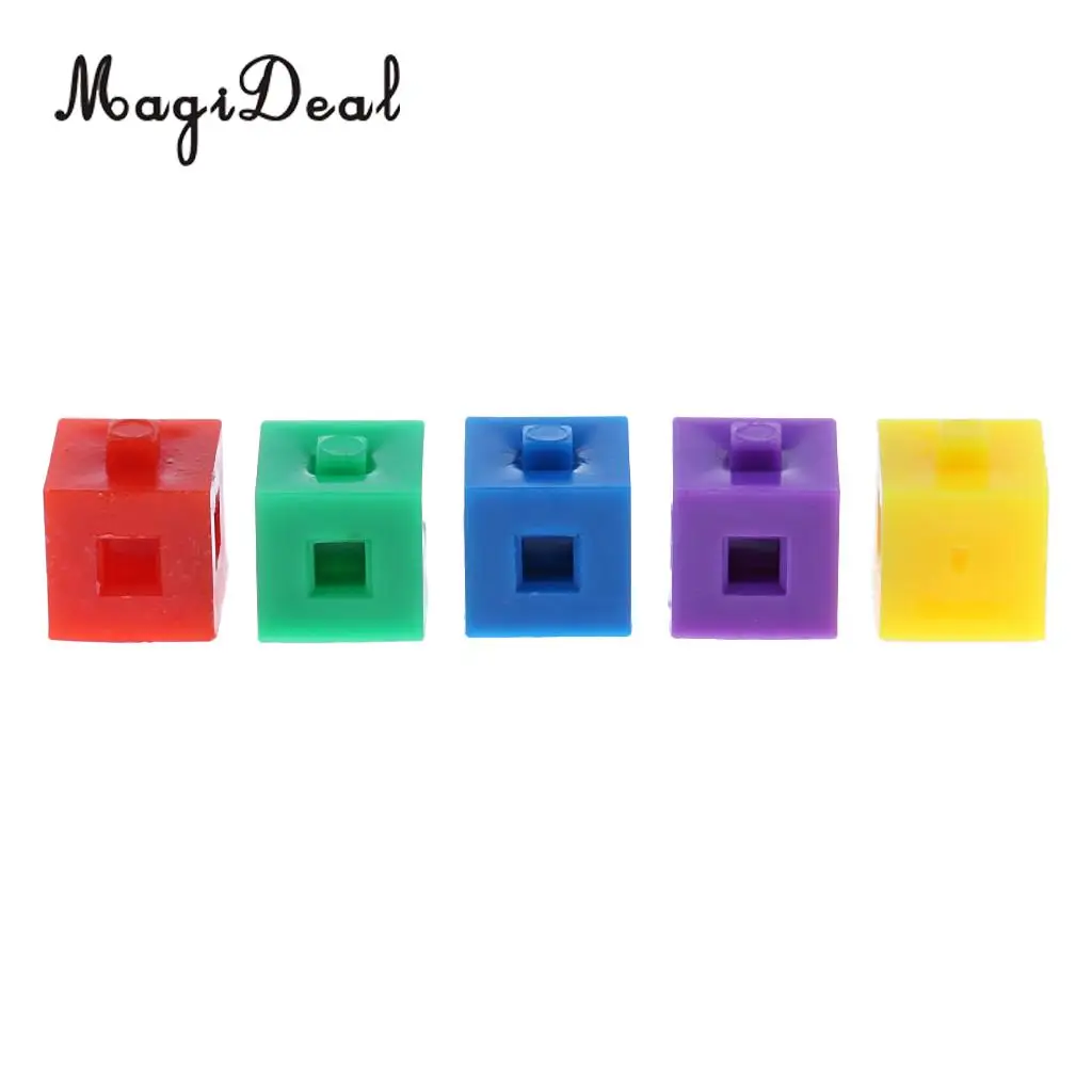 MagiDeal 100Pcs/Pack Plastic Kids Children Stacking Cube Building Kit Pop Linking Cubes for Party Fun Intelligence Toy 1cm
