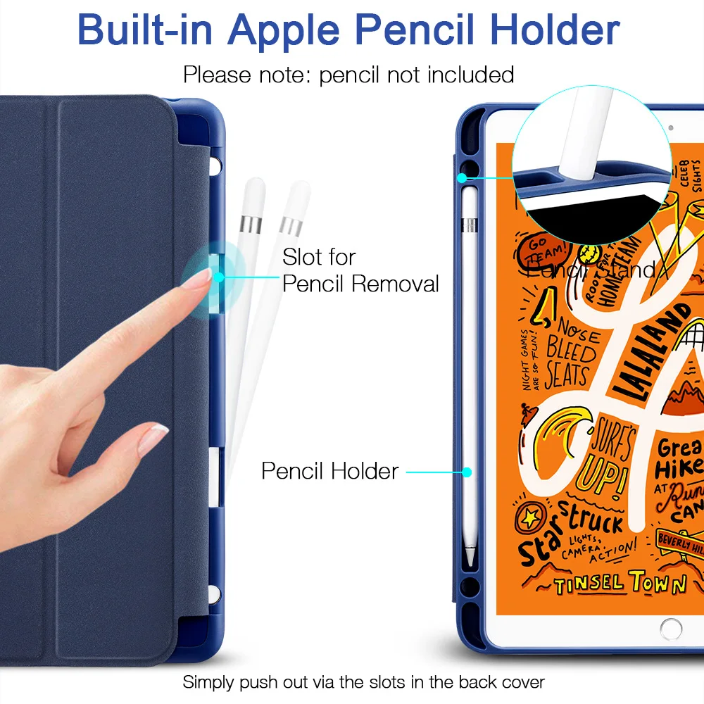 Чехол ESR для iPad Mini 5 Folio резиновый мягкий гибкий умный чехол книжка тройного
