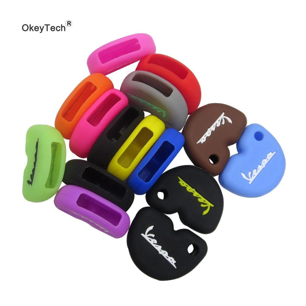 

5PCS/LOT Silicone Rubber key fob set Cover For Vespa piaggio Motorcycle New Fly 3vte 125 gts gtv 250 300 Gilera Nexus 500 Case