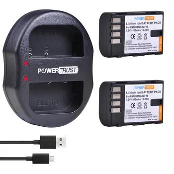 

2x 1860mAh DMW-BLF19E DMW-BLF19 BLF19 BLF19E Battery and Charger for Panasonic Lumix GH3 GH4 GH5 G9 GH4K GH3K Camera Batteries