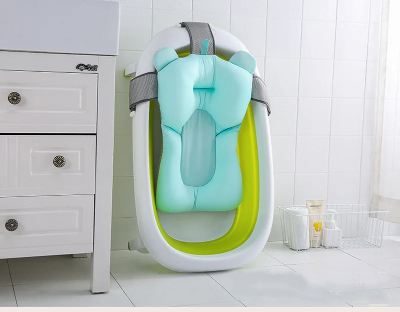 Almofada de Banho de Bebê Assento de Banho Recém-nascido dos Desenhos Chuveiro de Bebê Almofada de Banheira Esteira de Segurança Portátil Animados Antiderrapante Dobrável 16 High Quality Mamãe e Bebê