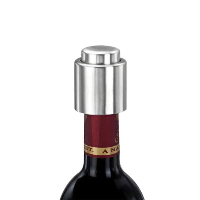 

Liquor Flow Plug Stopper Pour Cap Fresh Keeping Saver Stainless Steel Press Vacuum Wine Bottle Stopper Seal Storage Wine Gadget