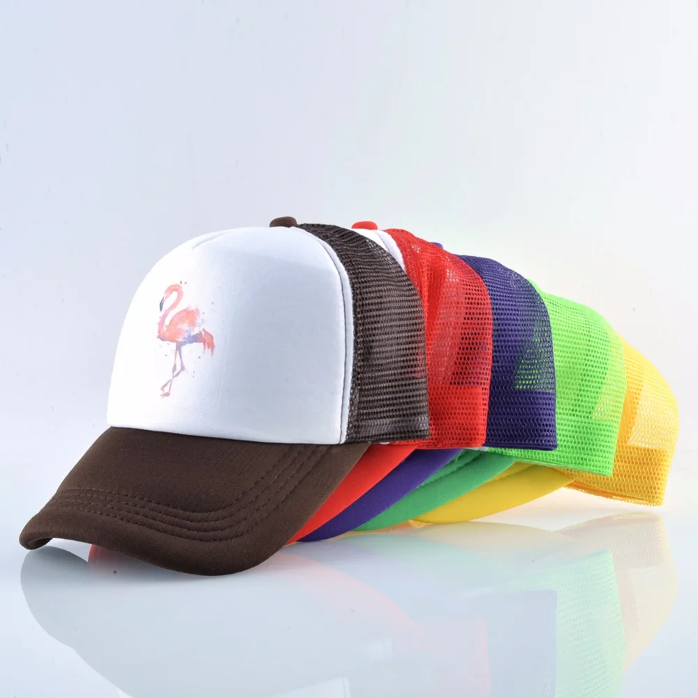 Летняя Бейсболка Женщины Дышащая бейсболки Snapback Хип Хоп кепка Печати Фламинго