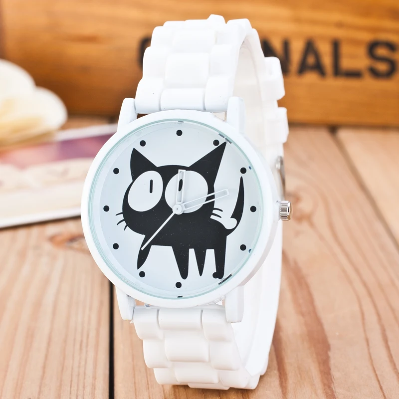 New Famous Brand Cute Cat Watch Children Cartoon Jelly Quartz Watch Kids Casual Silicone Watches Relogio 3