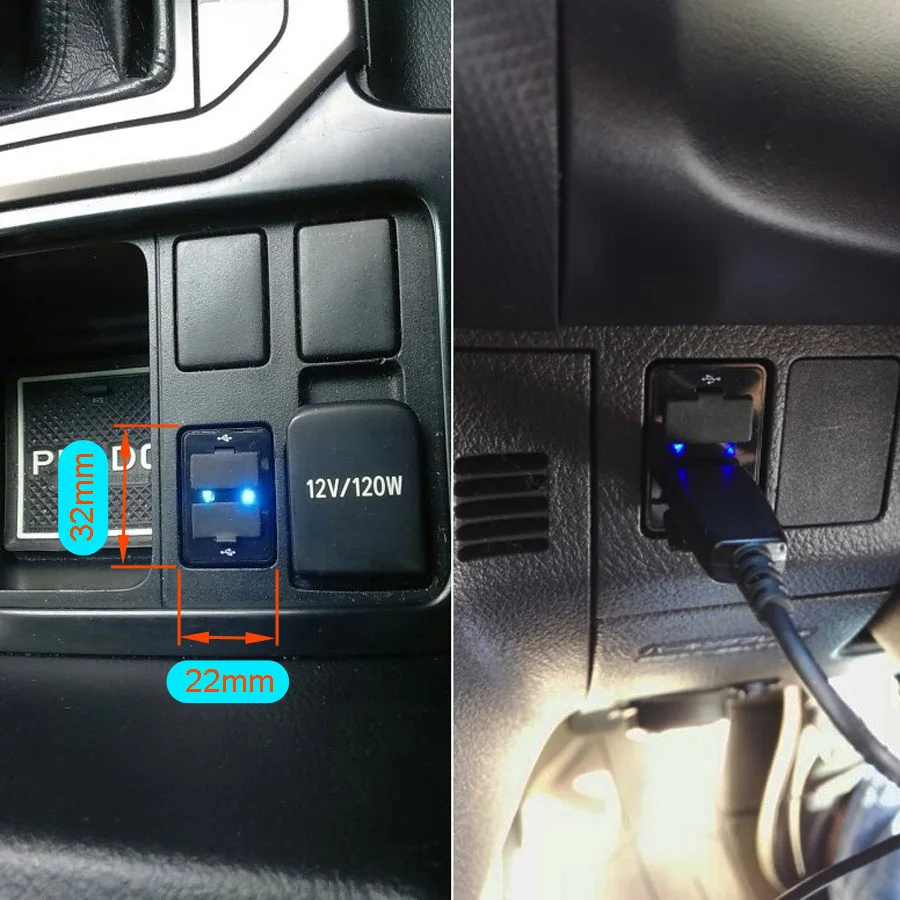 Зарядное устройство XCGaoon для TOYOTA специальный адаптер с 2 USB разъемами 1 а инвертора