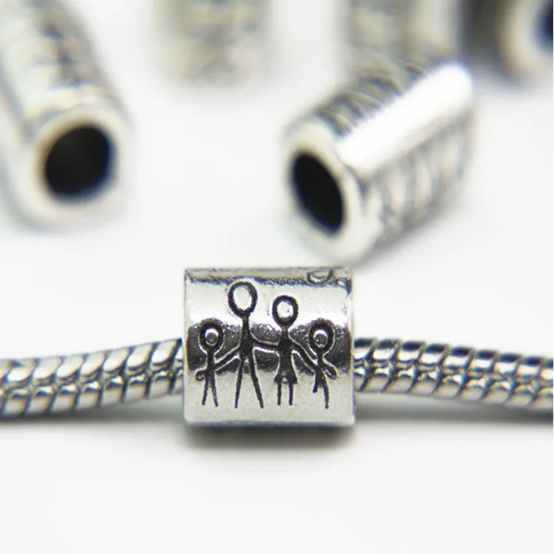 

10Pcs Metal Tibetan Silver Tone Tube Spacer Loose Beads Wheel Beads Fit Charms Bracelet DIY Jewelry Making Z783
