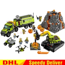 LP 02005 город наборы вулканические исследования база набор детей развивающие Строительные блоки Кирпич LPings игрушки модель клон 60124
