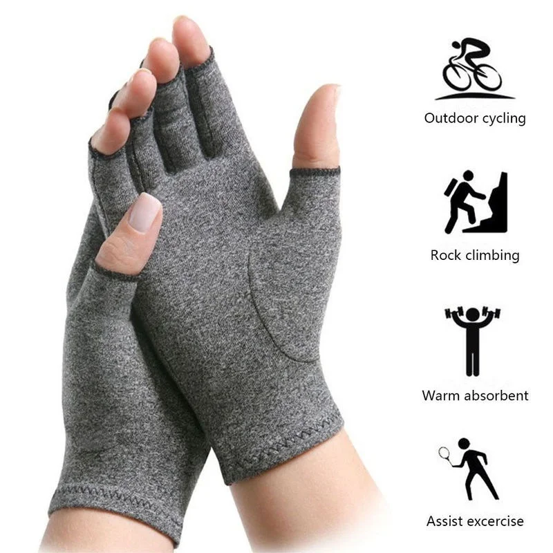 Хлопок Половина Finger Для мужчин спортивные перчатки для Бега Спортзала фитнеса перчатки наручи для тренировки, бодибилдинга, для катания на велосипеде, для рыбалки, рабочие рукавицы