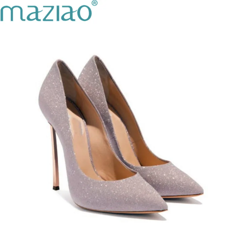 

Female Shoe Pointed Toe Shallow Mouth Solid Color Temperament Super High Heel Sexy Wedding Ladies Shoe Casual MAZIAO