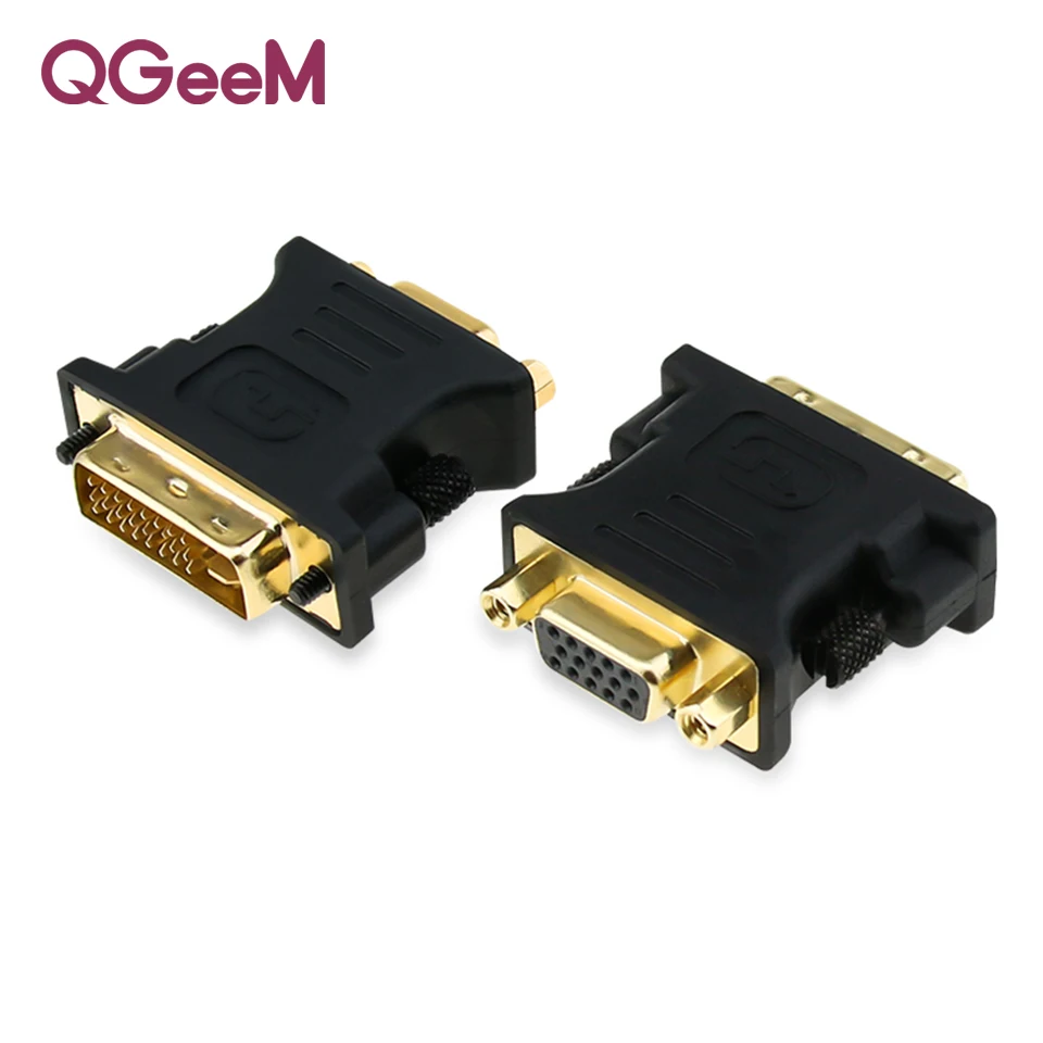 

QGeeM DVI 24+5 MAL TO VGA 15P FEMALE ADAPTER Converter FOR 1080P DVD HDTV