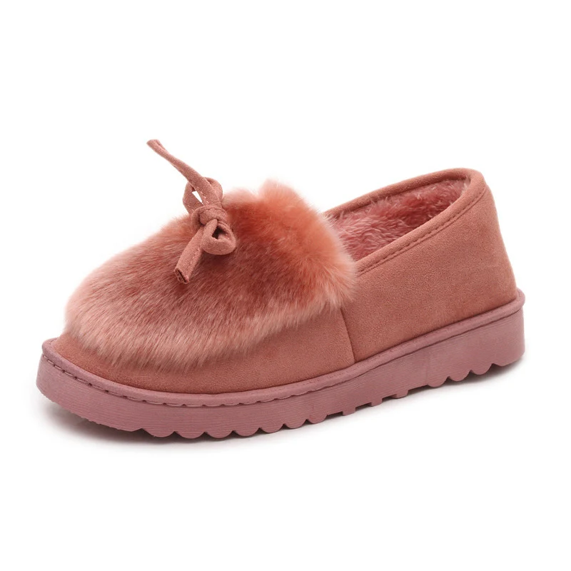 

Winter Loafers Women Flats Heel Shoes Warm Fur Winter Round Toe Female Ladies Casual Slip On Zapatos De Mujer Shoes