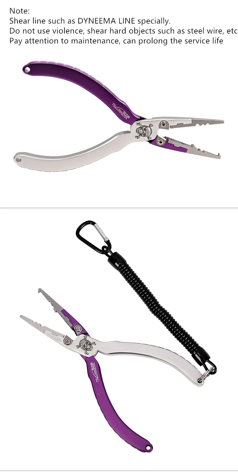 Alicates de Pesca Ferramenta de Pesca Alicate de Pesca Tsurinoya Aviação Alumínio-liga Multifunction Pesca Alicate Pince 17.5 cm 95g 14 Ferramentas de pesca