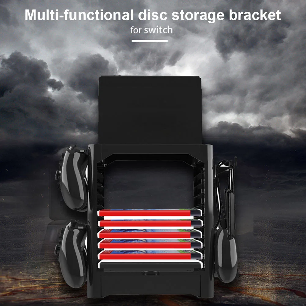 Multifunction Game Disk Storage Tower CDs Controllers Holder Shelf for Nintendo Switch Console SGA998