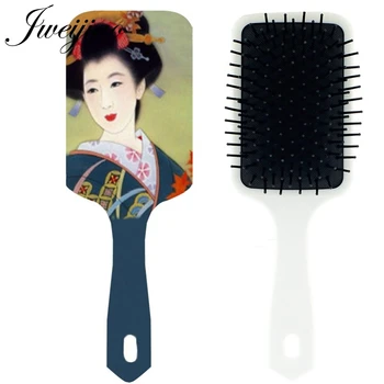 

JWEIJIAO Japanese Women Geisha Photo Massage Comb Tangle hair brush Scalp Hair Care Tool cepillo pelo