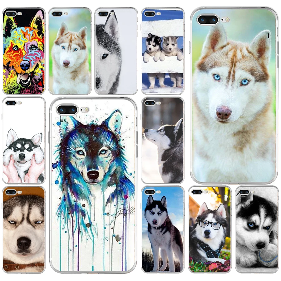 

196AQ lovely Siberian Husky (2) Soft TPU Silicone Cover Case For Apple iPhone 6 6s 7 8 plus Case