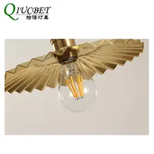 Brass Pendant Light Modern Nordic LED Pendant Lights 22cm shade with E27 bulb Gold Hanging Lamp For Bar Decor Ins Style e27 brass material socket d220mm clear glass shade fabric twisted wire cord brass material ceiling plate 100% brass pendant lamp