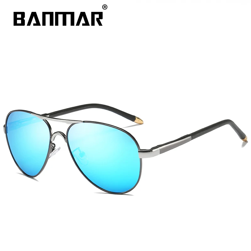 BANMAR мужские солнцезащитные очки для вождения UV400 защита мужские солнцезащитные очки поляризованные женские солнцезащитные очки De Sol Оттенки для мужчин - Цвет линз: GUN SILVER BLUE