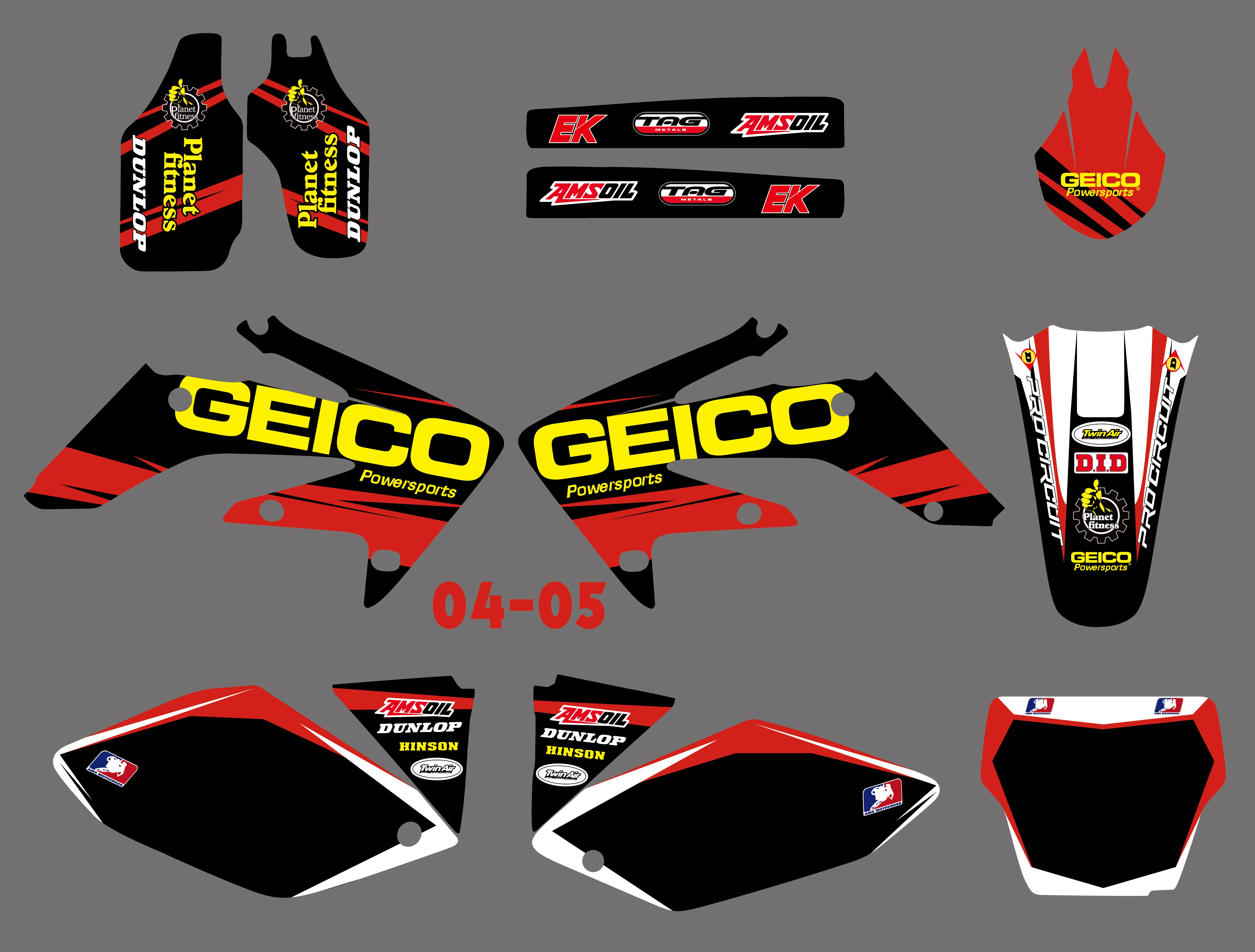 Набор наклеек и NICECNC для Honda CRF250R CRF250 CRF 250R 250 2004 2005 1 набор наклеек|Наклейки стикеры|