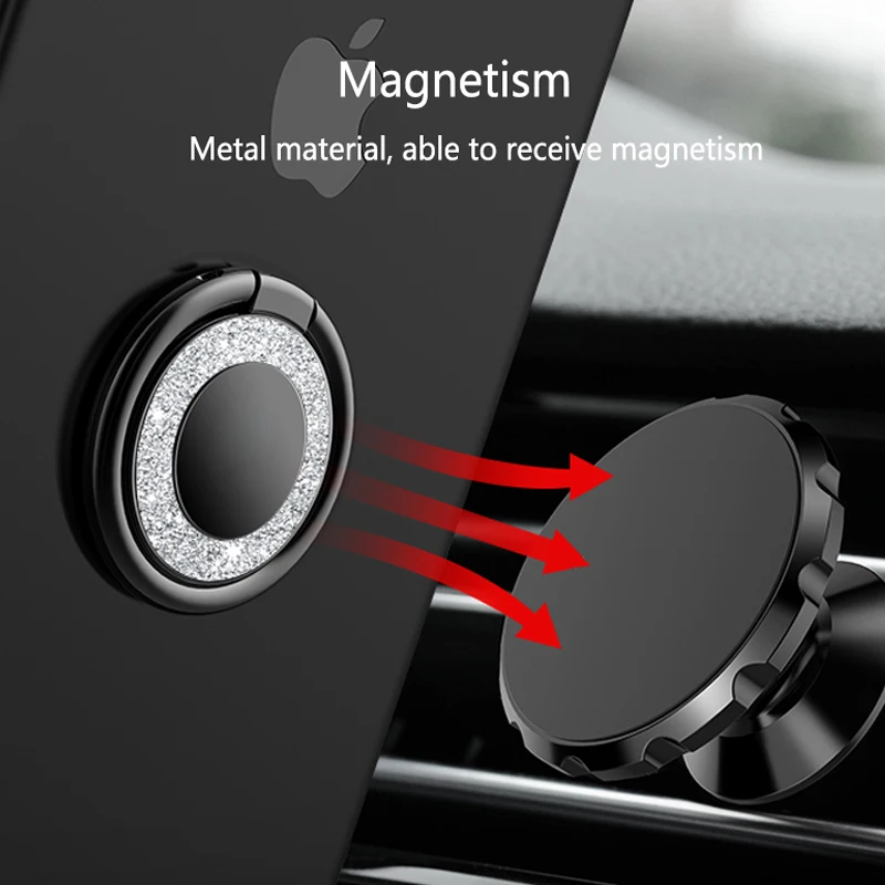 Finger Ring Holder for iPhone X Samsung S7 8 9 Note 8 Case Cover Luxury Bling Diamond Ring Stand Bracket Metal Holders Dock