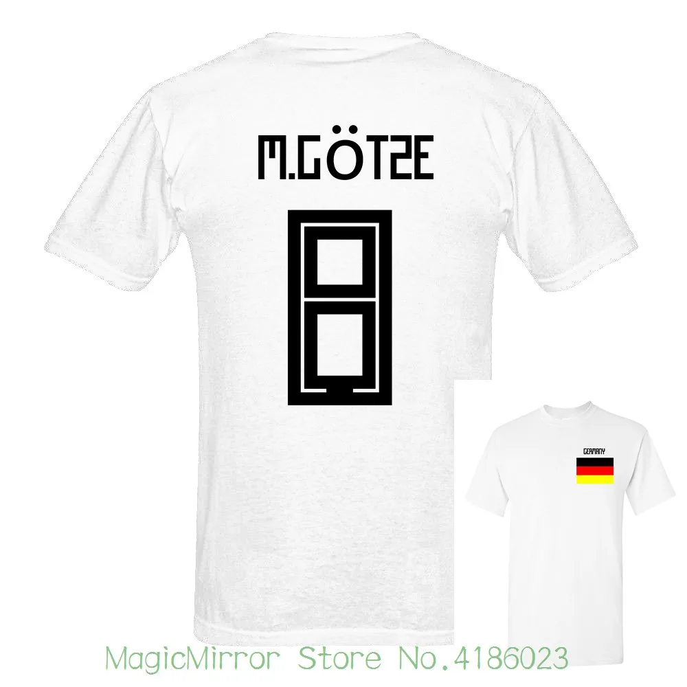 

2018 Russia World Match Cup Germany Mariogotze Number 8 sporty jersey Newest summer T shirt Mens fans footballer goal Tee