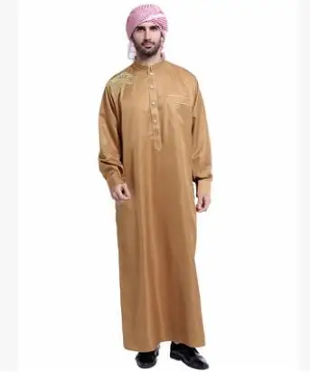 1 шт./лот мусульманская одежда для мужчин Arabia вышивка взрослых jubba длинный