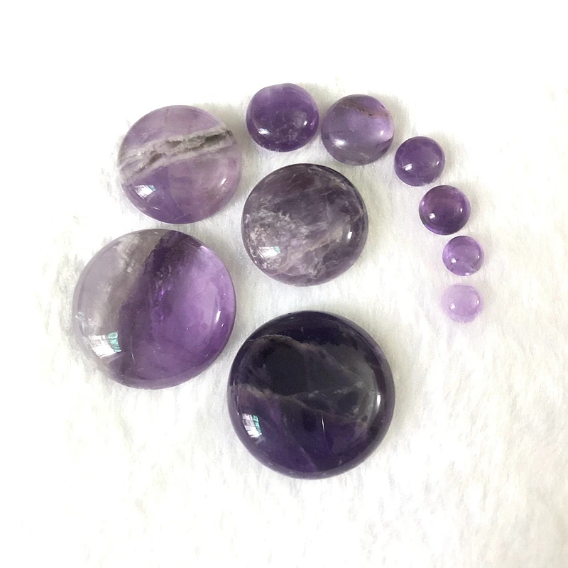 Wholesale 10pcs 20*20mm natural gemstone purple round CAB CABOCHON stones beads 