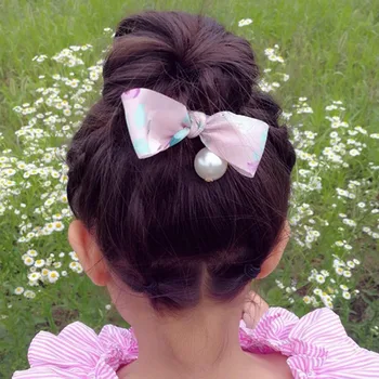 

2019 Korean flower bow hair clips elegant hair bun DIY tool women Holder girl hair Barrettes hair accessories headdress