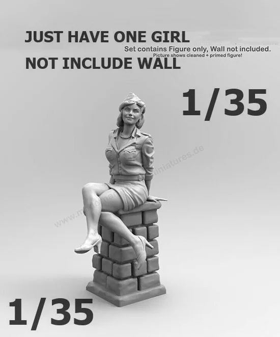 Unassambled 1/35 French Lady - Sitting (NOT HAVE WALL ) Resin figure miniature model kits Unpainted | Игрушки и хобби
