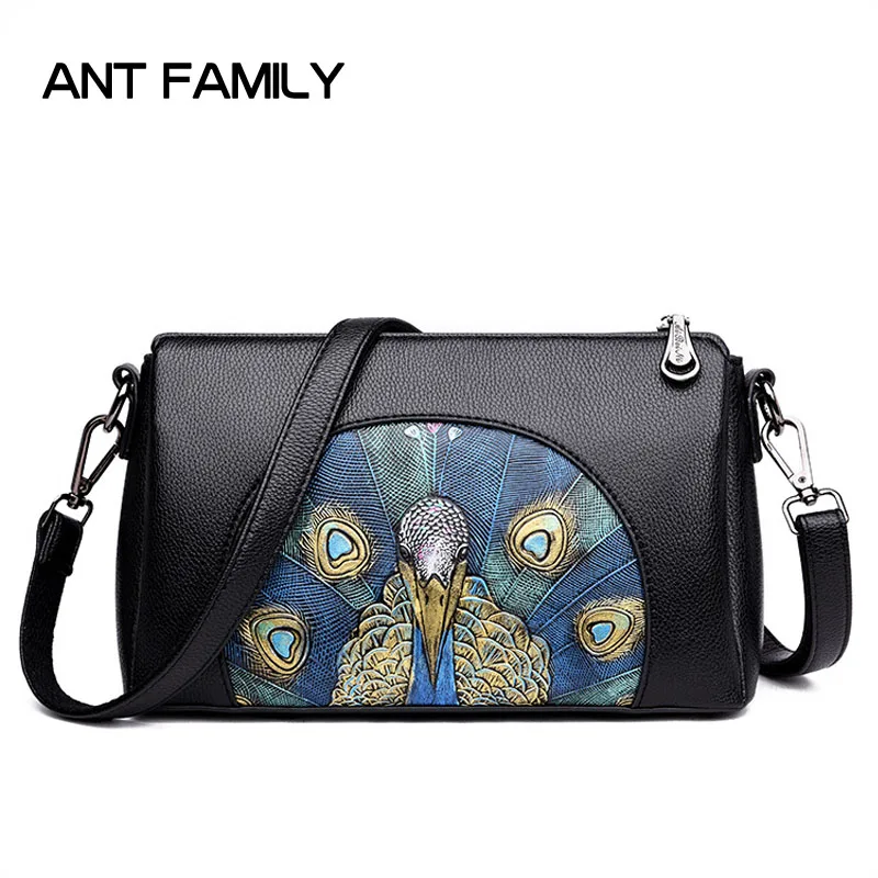 

Hot Women Crossbody Bags 3D Embossed Fashion Shoulder Messenger Bag 2018 High Quality PU Leather Party Bag Female Handbag Black