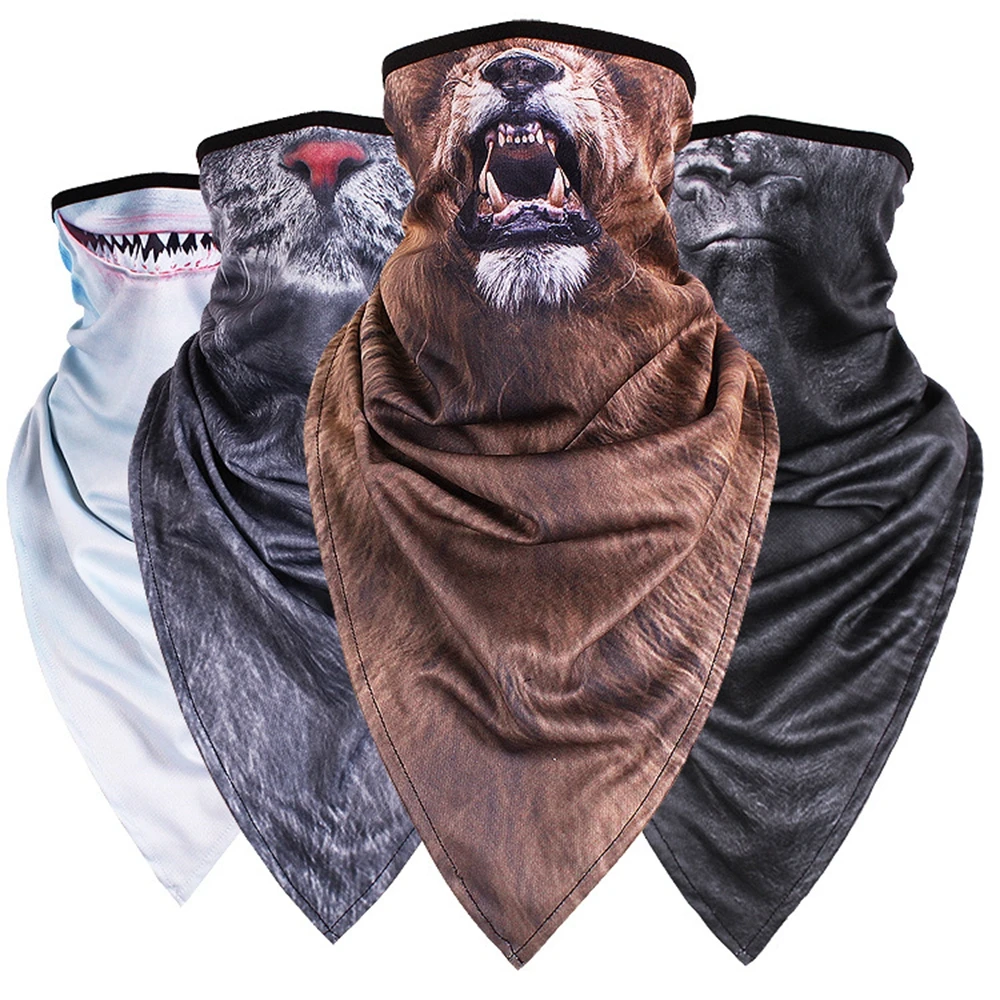 Wolf MTB Cycling Face Mask Windproof Winter Warmer Bike Half Face Scarf Neck Sports Bicycle Snowboard Ski Men Women Skull black