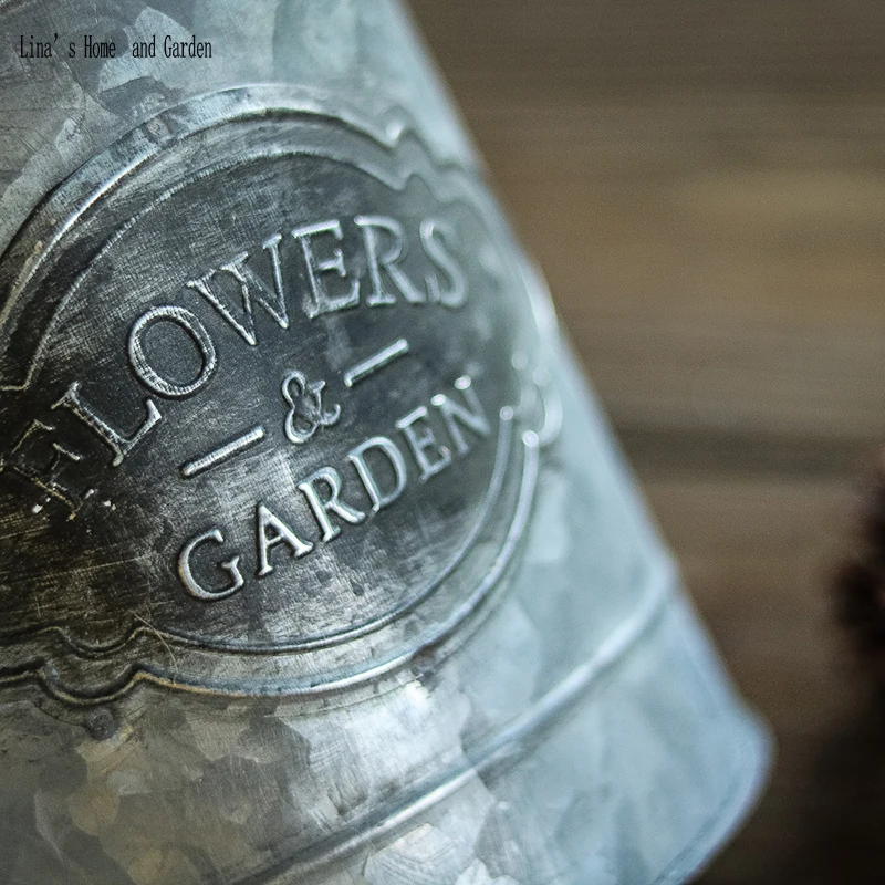antique vintage flower arrange decorative handmade galvanized zinc milk can pot