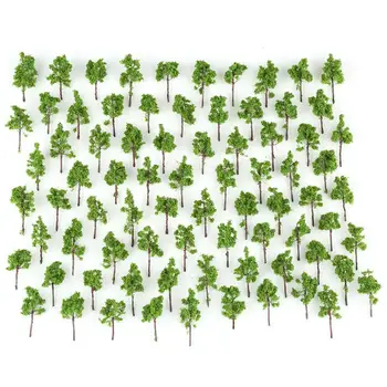 

Hot 100 pcs Green Model Trees for N Z scale layout Garden Pack Street 38mm New