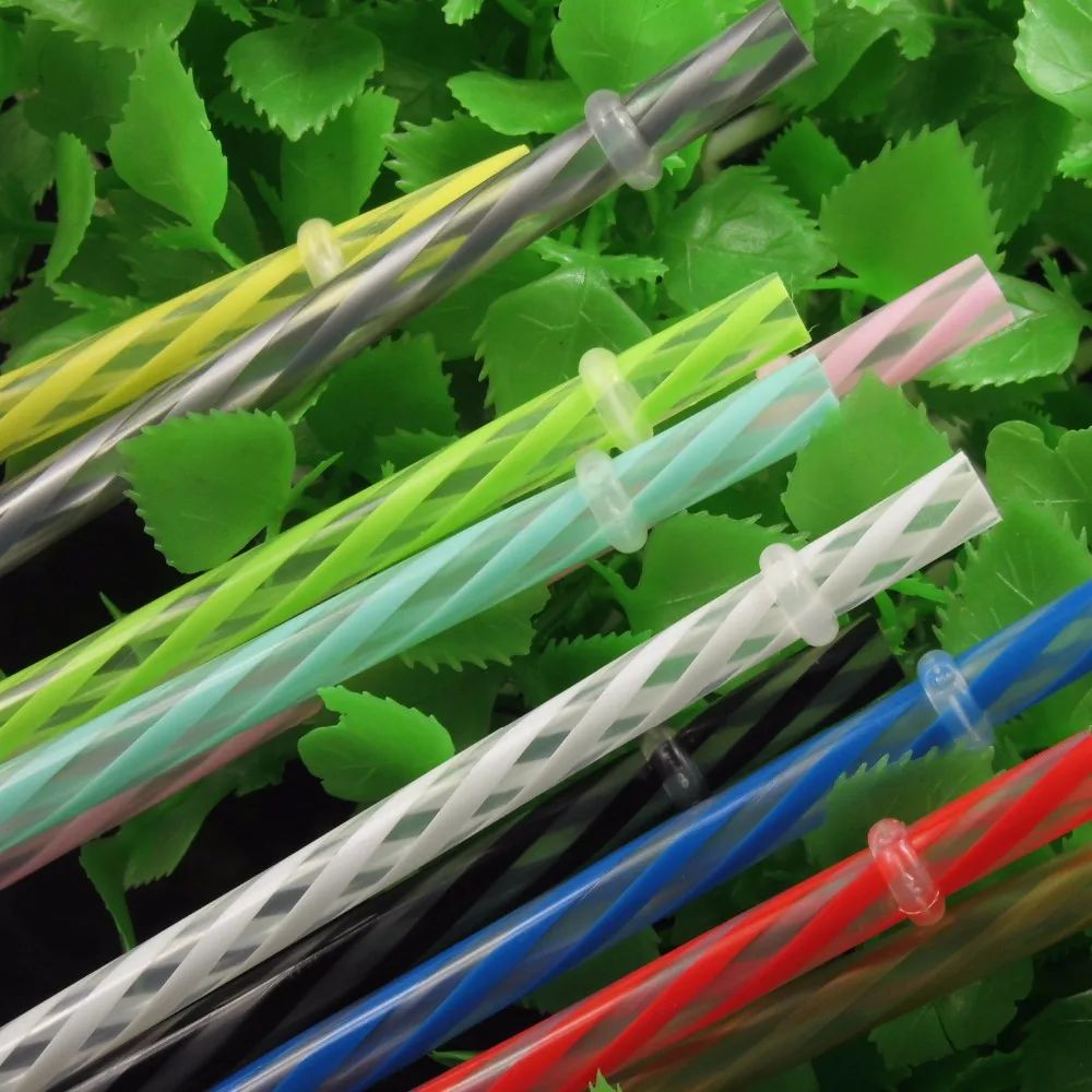 5 pcs/lot 23cm Fancy Hard Reusable Transparent Stripped Plastic