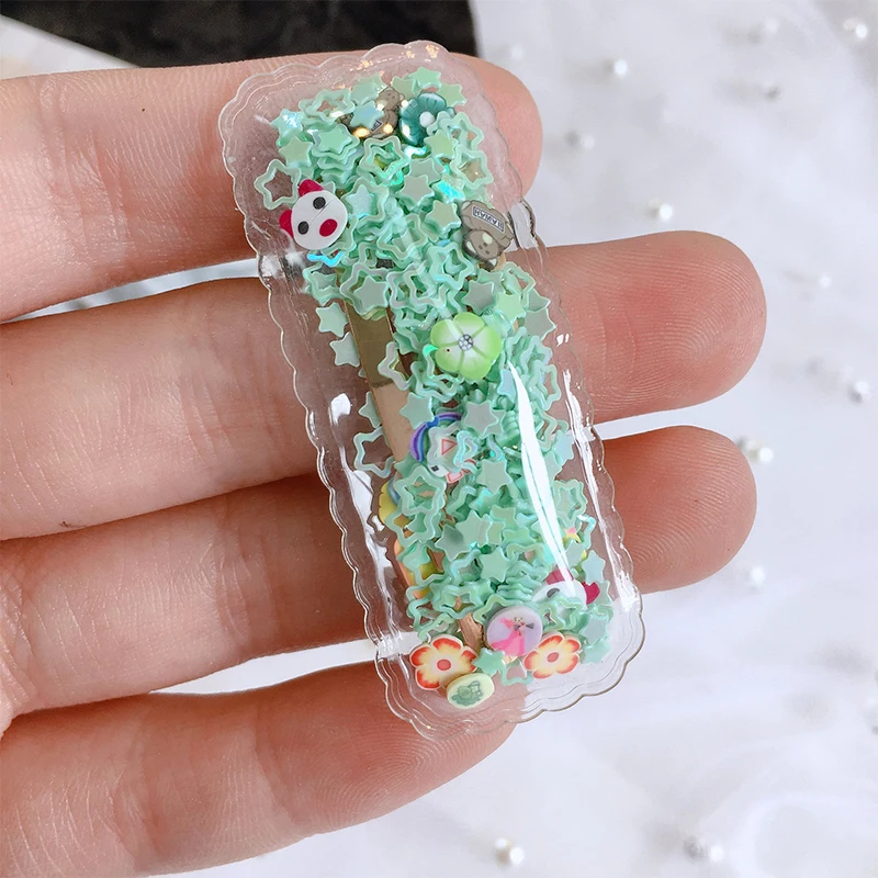 6 New Fashion Cute Hair Clip Bobby Pins Kids Girl Hairpin Accessories for Children Transparent Pearl Sequins Baby Girl Stream Clip - Цвет: 6