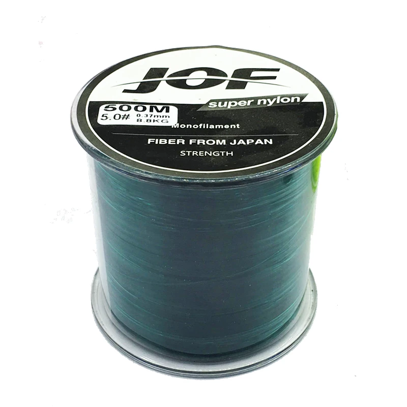 new design 100-500m nylon fishing line 8 color super strong monofilament line for bass carp japan transparent pesca rope - Цвет: GREEN