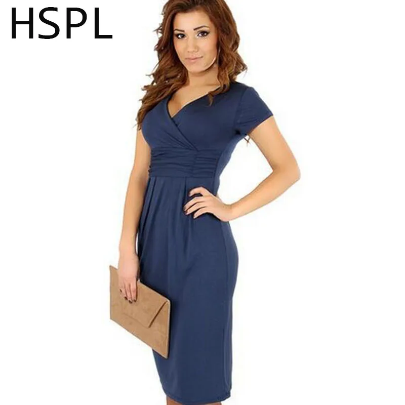 

HSPL 2017 Women Summer Casual Sleeveless sheath Dress V Neck Sexy Slim Casual Pencil Dress Knee Length