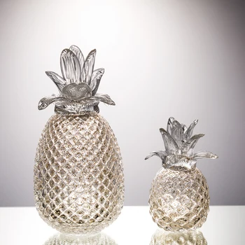 

Creative crystal pineapple miniature figurines glass plant fruit Arts and Crafts wedding Gifts home decoration accessories