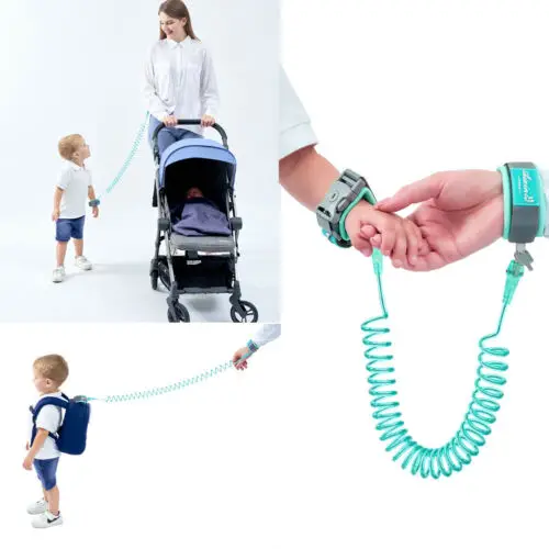 

2Pcs 1.5m 2.5m Practical Safety Harness Leash Anti Lost Wrist Link Traction Rope For Toddler Baby Kids Two-color Random Delivery