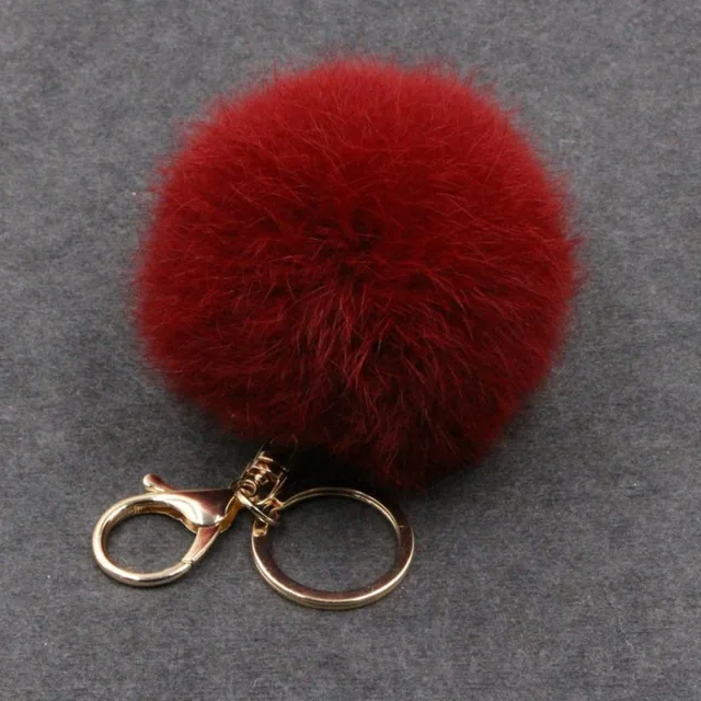 pocket pendant real fur LISANNIDesign rabbit fur bommel pendant leather LISANNI keychain fur accessories genuine leather