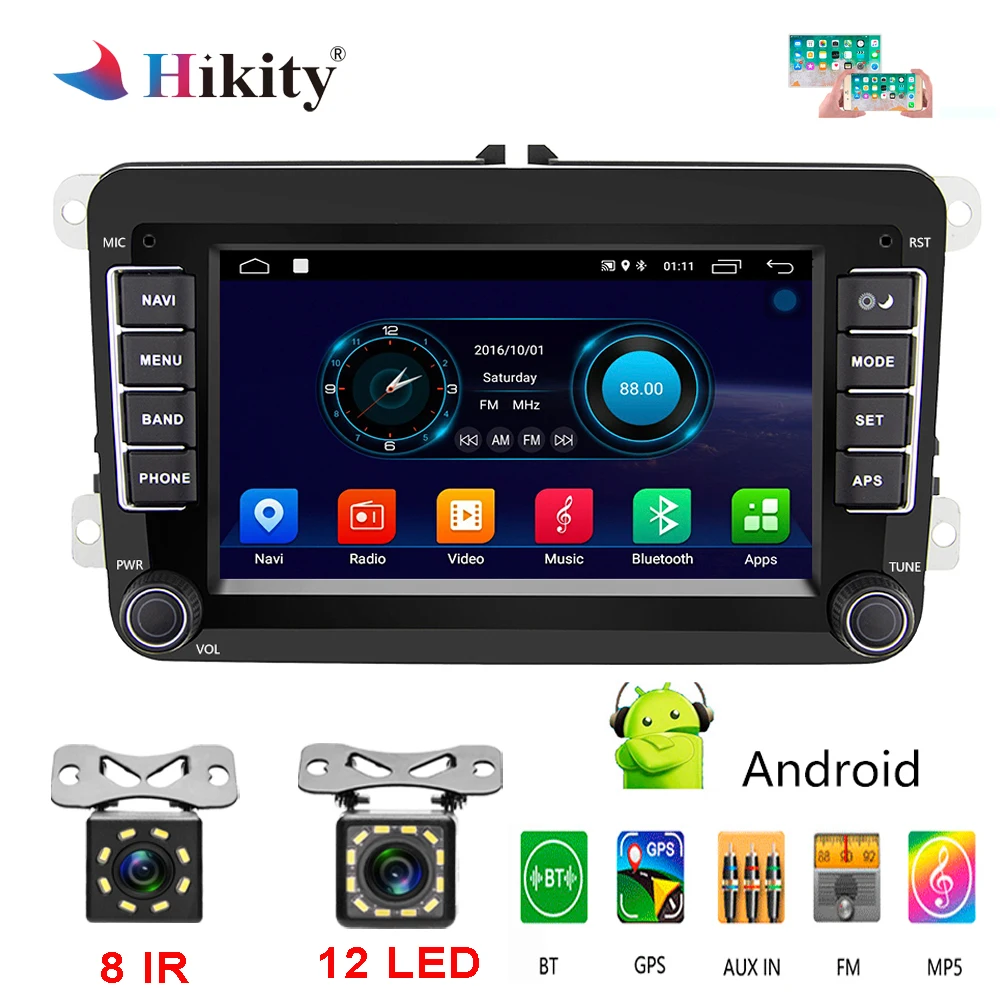 

Hikity 2 Din 7'' Car Stereo Android GPS Navigation Bluetooth Radio IPOD FM RDS Map for Volkswagen/Passat/POLO/GOLF/Skoda/Seat