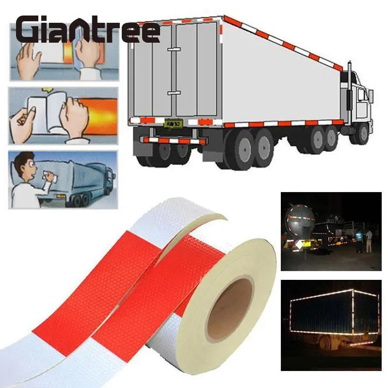 

Giantree 10pcs Reflective Tape Sticker Car Truck Styling 5cm*3m Reflective Film Safety Warning Tape Sticker Reflective Material