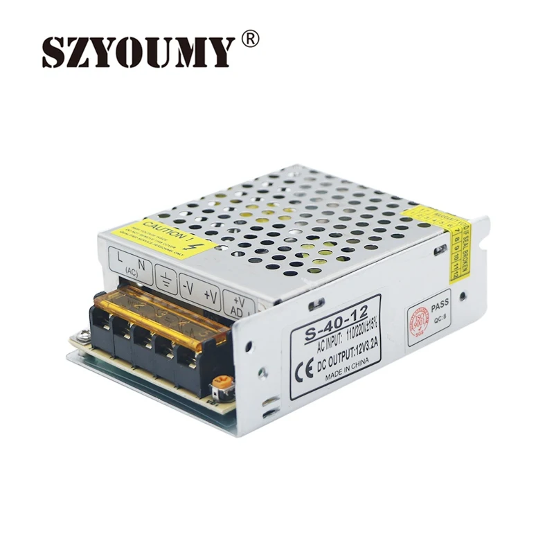 SZYOUMY AC110V 220 V переменного тока в постоянный 12В 3.2A 38 Вт импульсный трансформатор переключатель Питание адаптер драйвер для светодиодные Светодиодные ленты