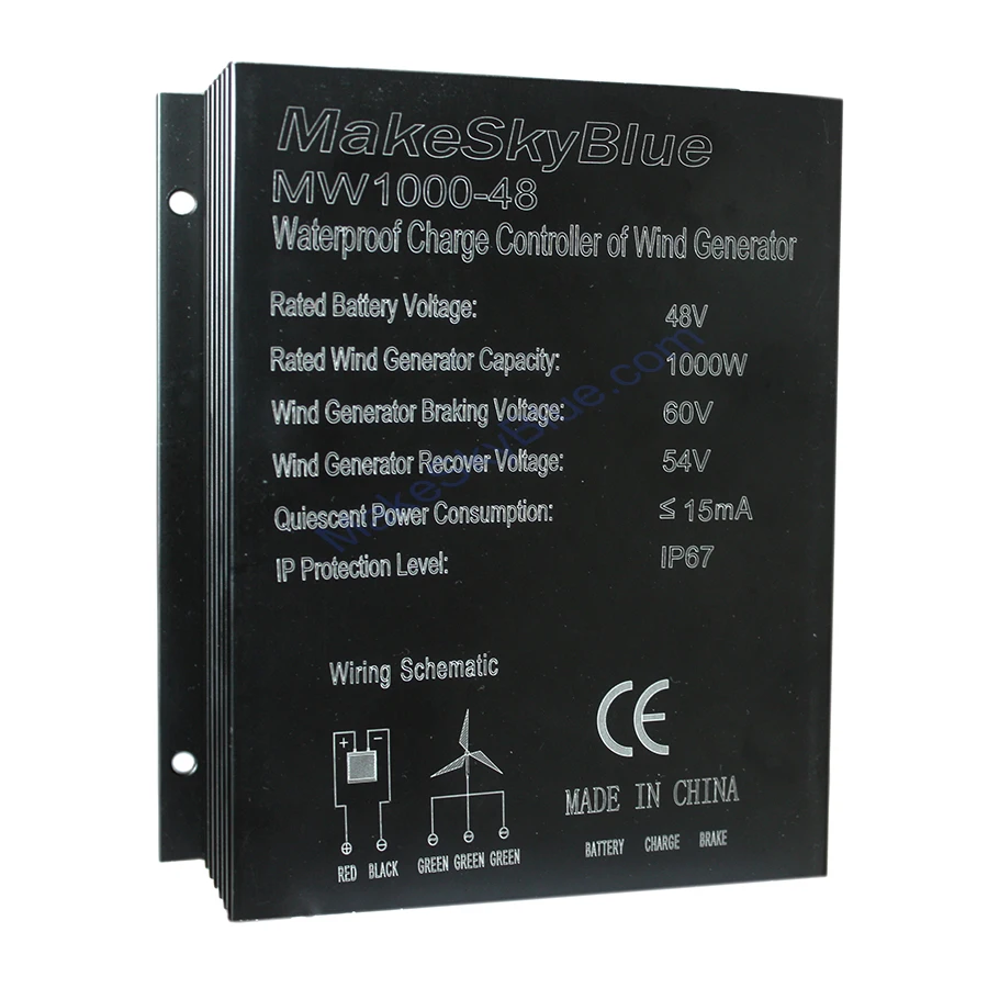 

MakeSkyBlue 2PCS Wind Charge Controller for 1000W Wind Turbine Generator 48V Batteries