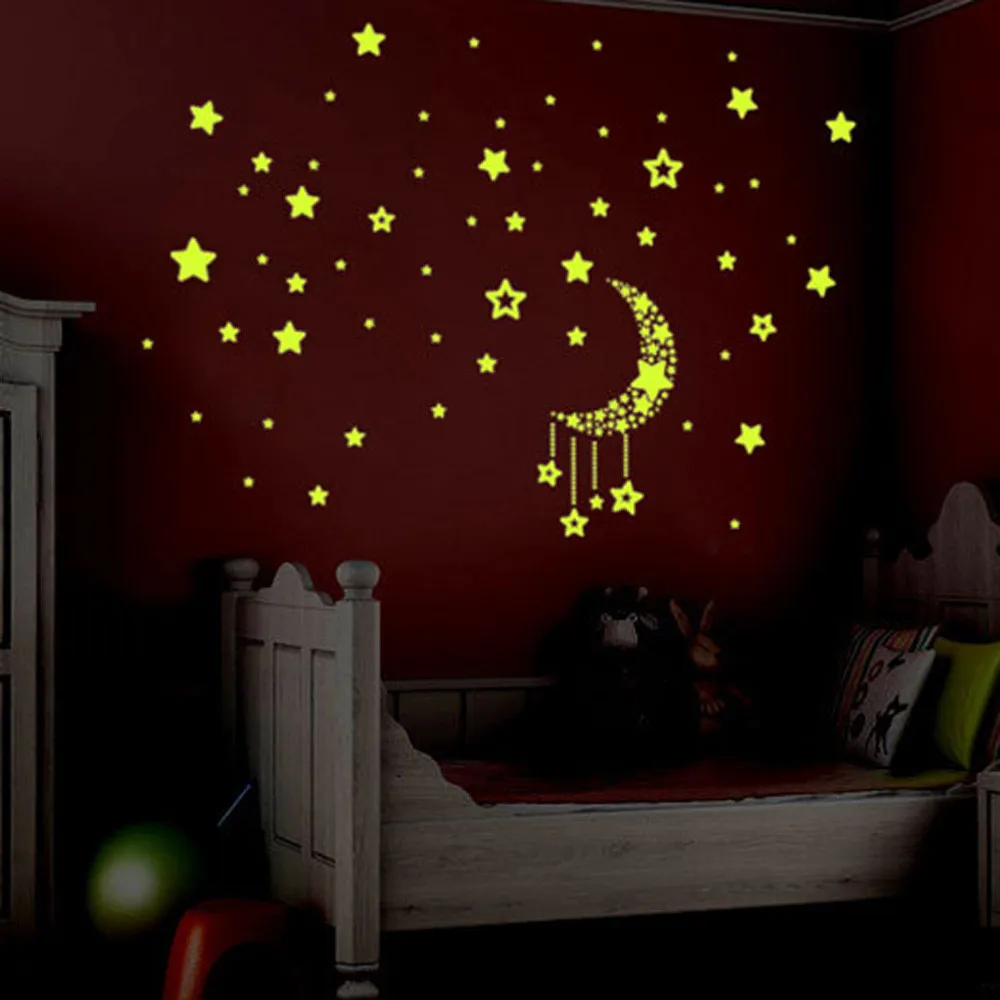 Набор светящаяся наклейка для детской спальни флуоресцентная светится в темноте со звездами Настенная Наклейка s потолочные дверные лампы Прямая поставка - Цвет: 20x24 cm