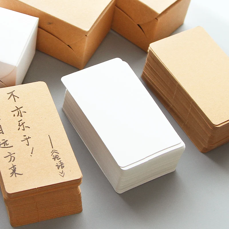

100 pcs/Lot Kraft memo paper White and Brown mini note Message card Guest book Stationery Office school supplies 6908