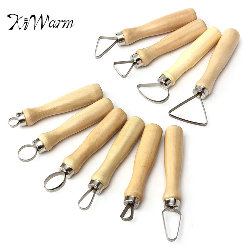 KiWarm 10pcs DIY Pottery Clay Tools Sculpture Carving Modelling Ceramic