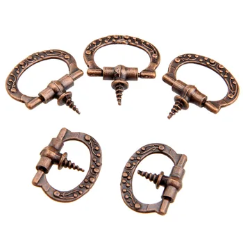 

5Pcs Antique Furniture Handle Cabinet Knobs and Handles Retro Kitchen Knobs Drawer Cupboard Pull Door Handles Furniture Fittings