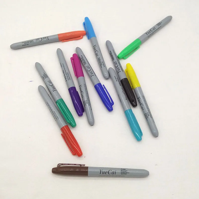 12 шт. набор Yue Cai масляные маркеры цветные маркеры художественная ручка Перманентный цветной маркер ручка офисные канцелярские принадлежности