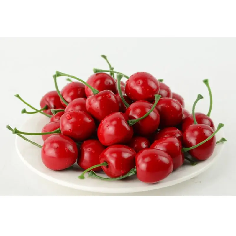 

100pcs Realistic Lifelike Mini Artificial Cherry Berries Fruit Display Home Party Decoration Photo Props